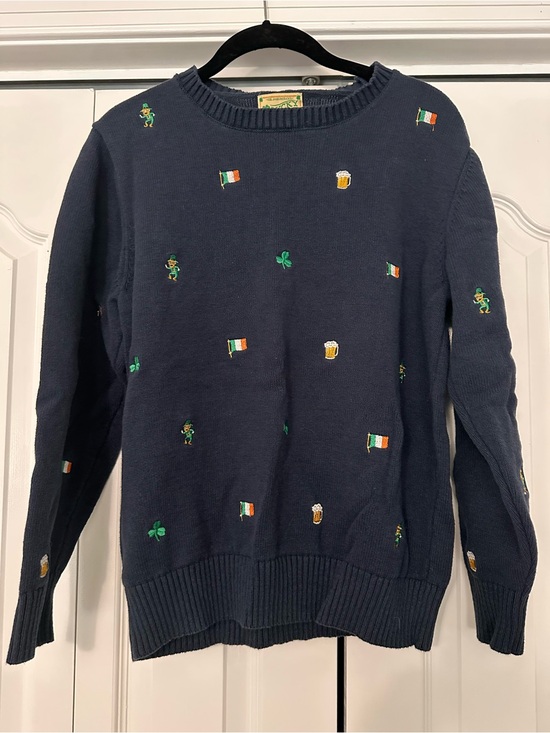 Kiel James Patrick Sweaters - Kiel James Patrick Navy St. Patrick's Day Embroidered Sweater